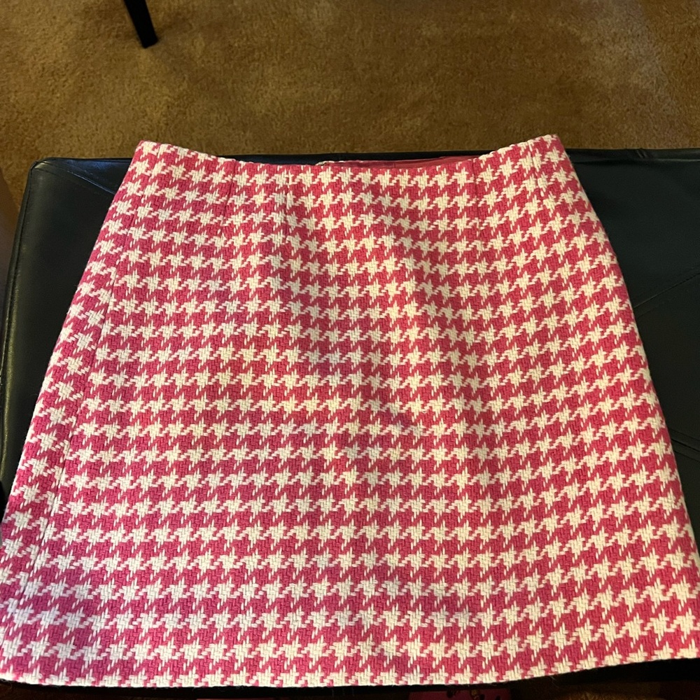Lilly Pulitzer vintage houndstooth pink/white skirt